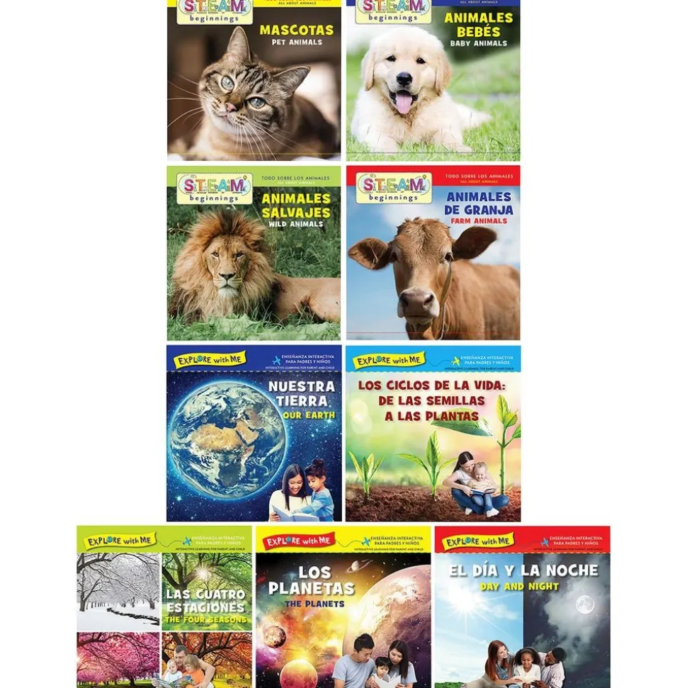 STEAM Exploration Bilingual Board Books - Spanish/English, Set of 9