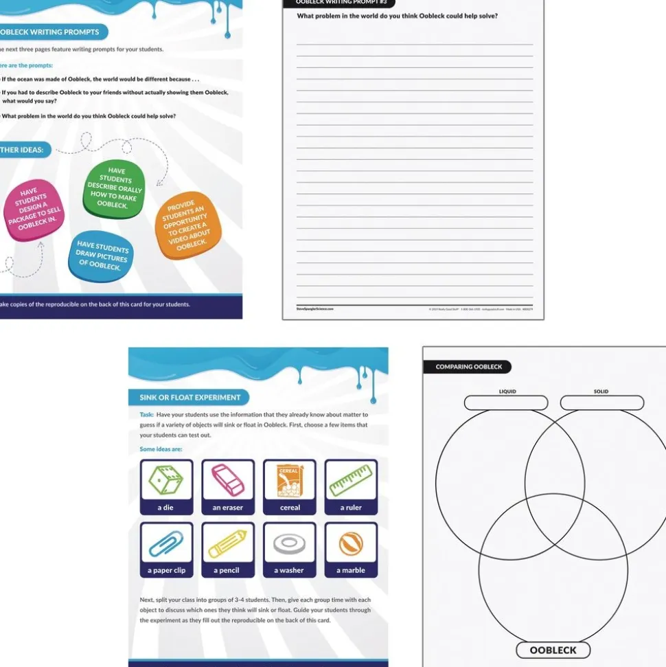 Steve Spangler Science® Oobleck In The Classroom Activity Cards - 9 activity cards