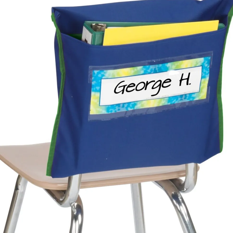 Store More® Deep-Pocket Chair Pockets - 6 Pack - Navy/ Green