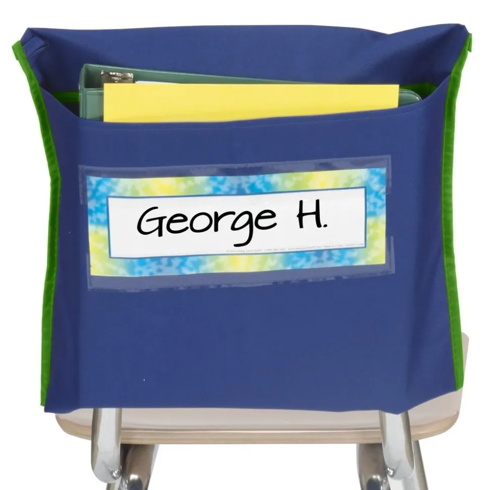 Store More® Deep-Pocket Chair Pockets - 6 Pack - Navy/ Green