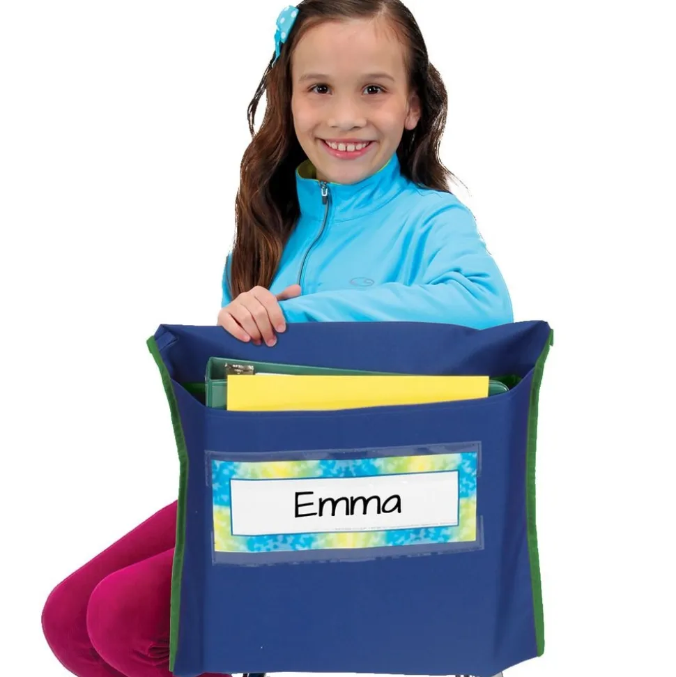 Store More® Deep-Pocket Chair Pockets - 6 Pack - Navy/ Green