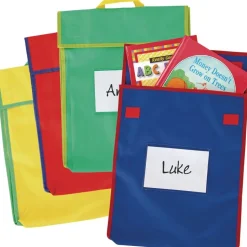 Store More® Large Book Pouches - Primary Colors - Set Of 4