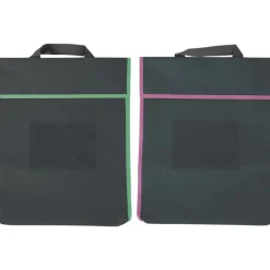 Store More® Large Book Pouches And Labels - Black With Neon Trim - Set Of 12