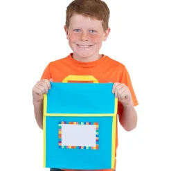 Store More® Medium Book Pouches And Labels - Neon Colors - Set Of 12