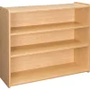 Straight 3-Shelf Storage Unit, 38"H - Maple/Maple, Assembled