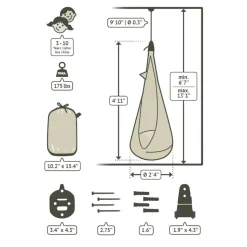 Student Swing Chair - 100% Organic Cotton including Suspension