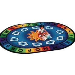 Sunny Day Learn and Play 4'5" x 5'10" Oval Premium Carpet