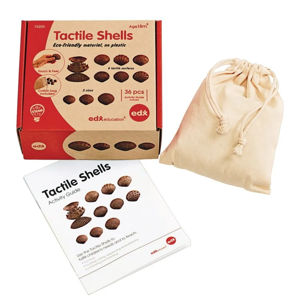 Tactile Shells for Sensory Exploration - 36 pcs