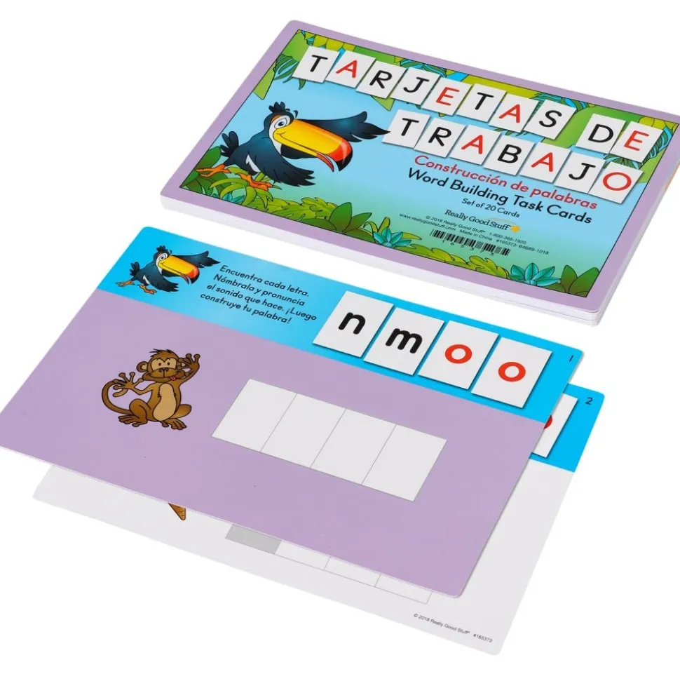 Tarjetas de trabajo: Construcción de palabras (Spanish Word Building Task Cards) - 21 cards