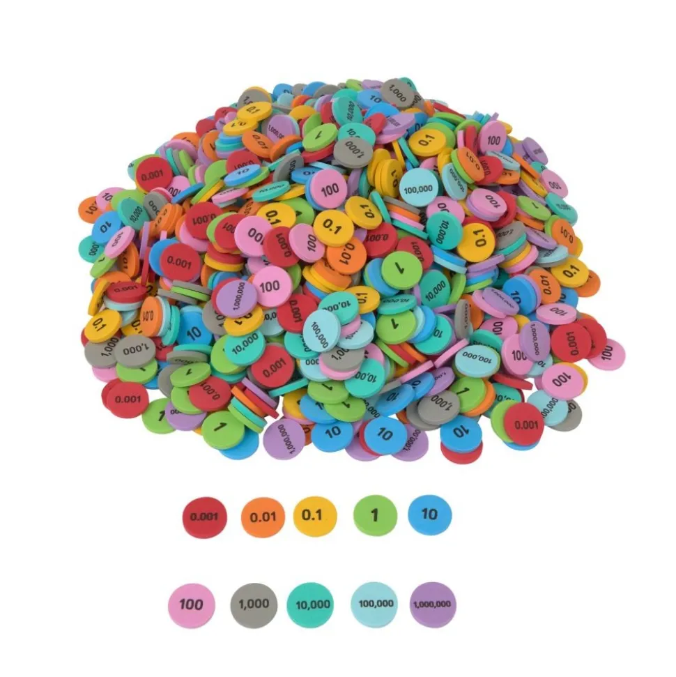 Think. Model. Learn.™ Place Value Discs - 10 Values,1000 Pieces