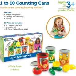 1 to 10 Counting Cans - 65 pieces