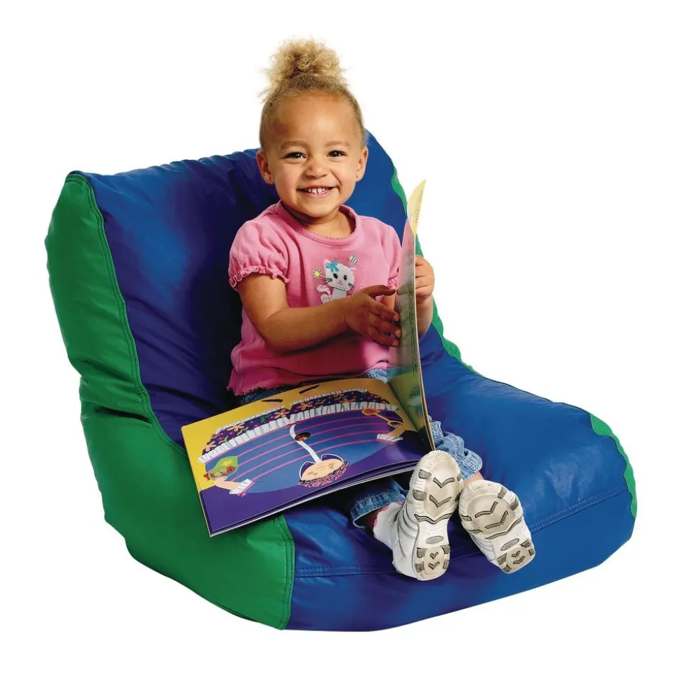 Toddler High-Back Beanbag Chair - Green/Blue
