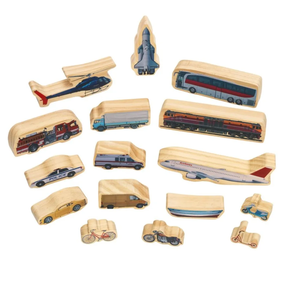 Transportation Wooden Photo Blocks- Set of 16