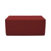 Tufted Rectangle Ottoman 16" Height-Crimson