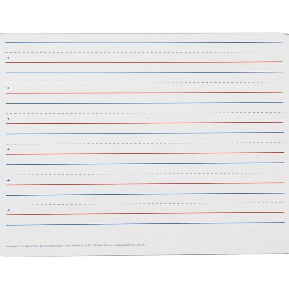 Two-Sided Primary-Lined Dry Erase Boards - Set Of 12