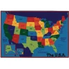 USA Map 6' x 9' Rectangle Kids Value PLUS Carpet