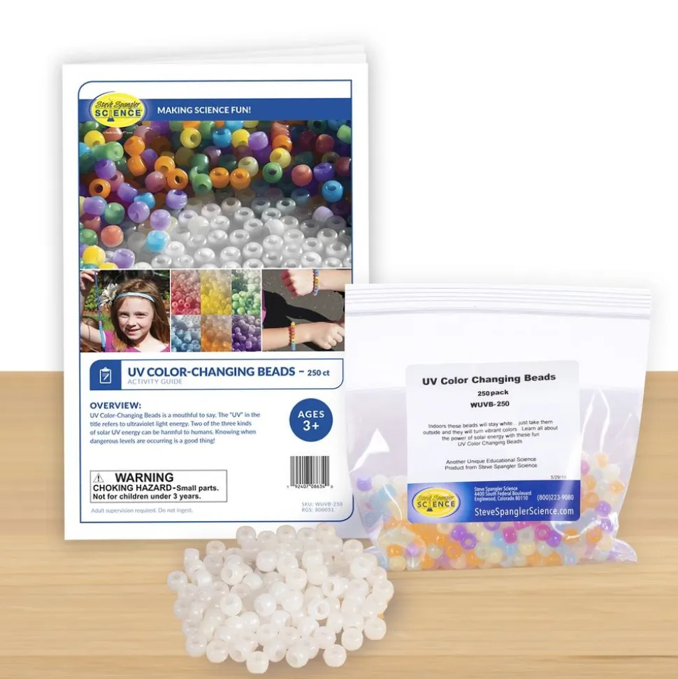 UV Color Changing Beads - 250 Beads Assorted Colors