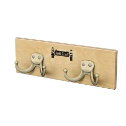 Wall-Mount Coat Rail - 12"W, 2 Hooks