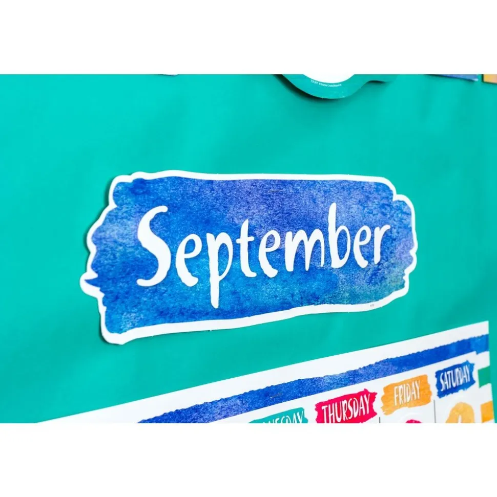 Watercolor Calendar Bulletin Board Set - 87 pcs