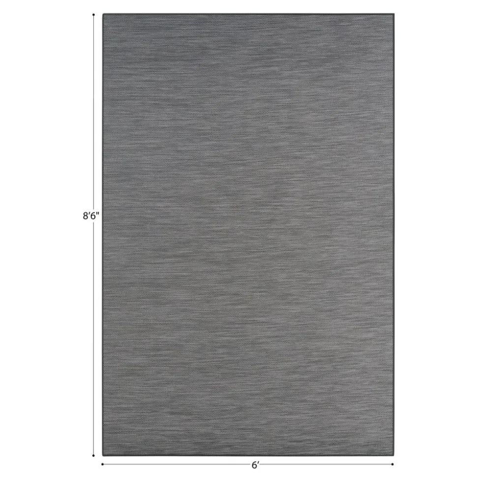 Water Mill 6' x 8'6" Indoor/Outdoor Rug in color Tungsten