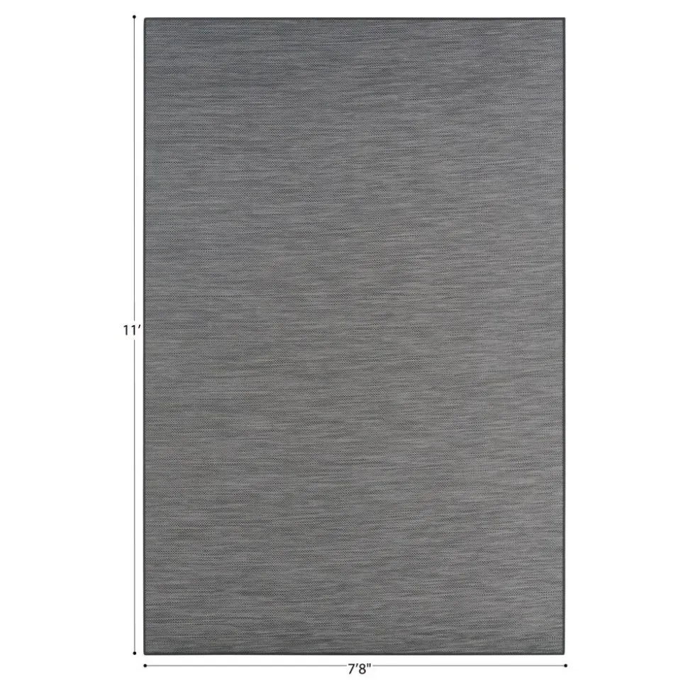 Water Mill 7'8" x 11" Indoor/Outdoor Rug in color Tungsten