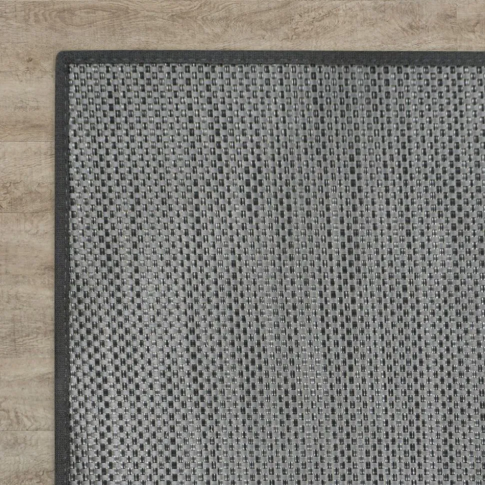 Water Mill 7'8" x 11" Indoor/Outdoor Rug in color Tungsten