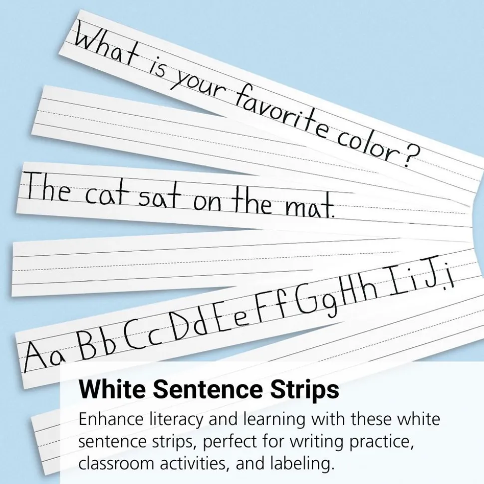 White Sentence Strips - 100 Strips