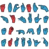 Wonderfoam Magnetic Sign Language Letters - 26 pieces