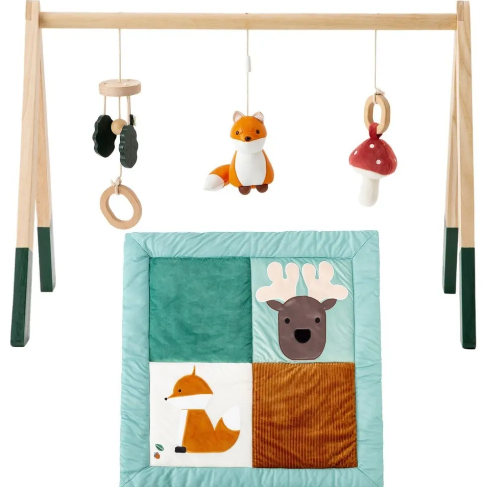 Wooden Activity Arch with Playmat - Woodland