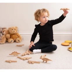 Wooden Dinosaur Blocks - 10pcs