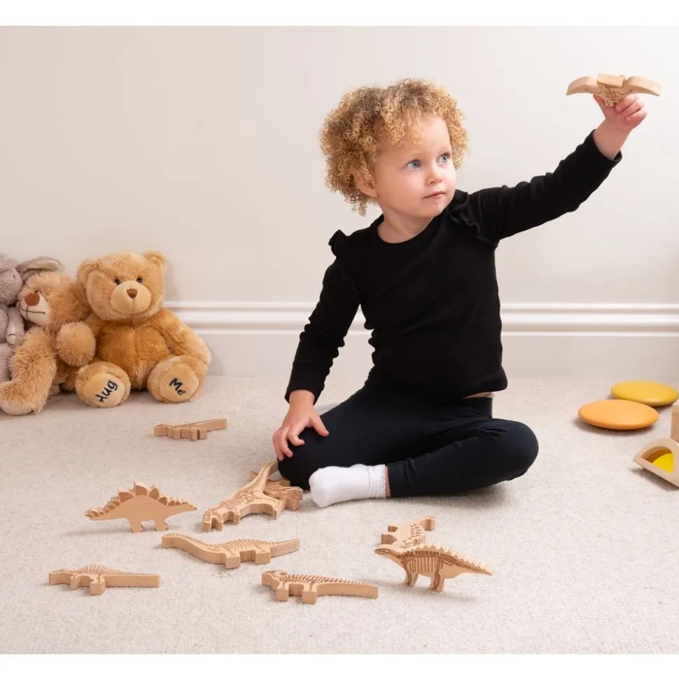 Wooden Dinosaur Blocks - 10pcs