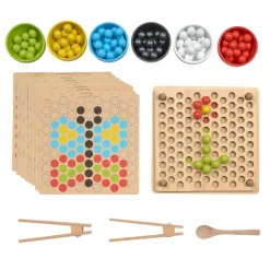 Wooden Fine Motor Pattern Balls - 132 pcs