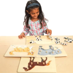Wooden Flat Puzzles - Set of 6