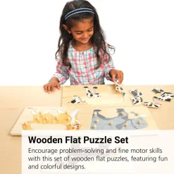 Wooden Flat Puzzles - Set of 6