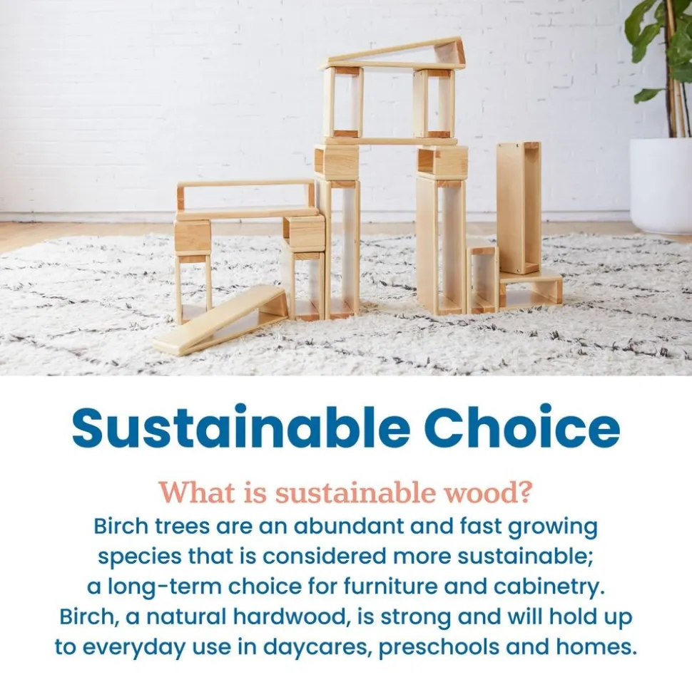 Wooden Hollow Blocks 18-Piece Set - Natural