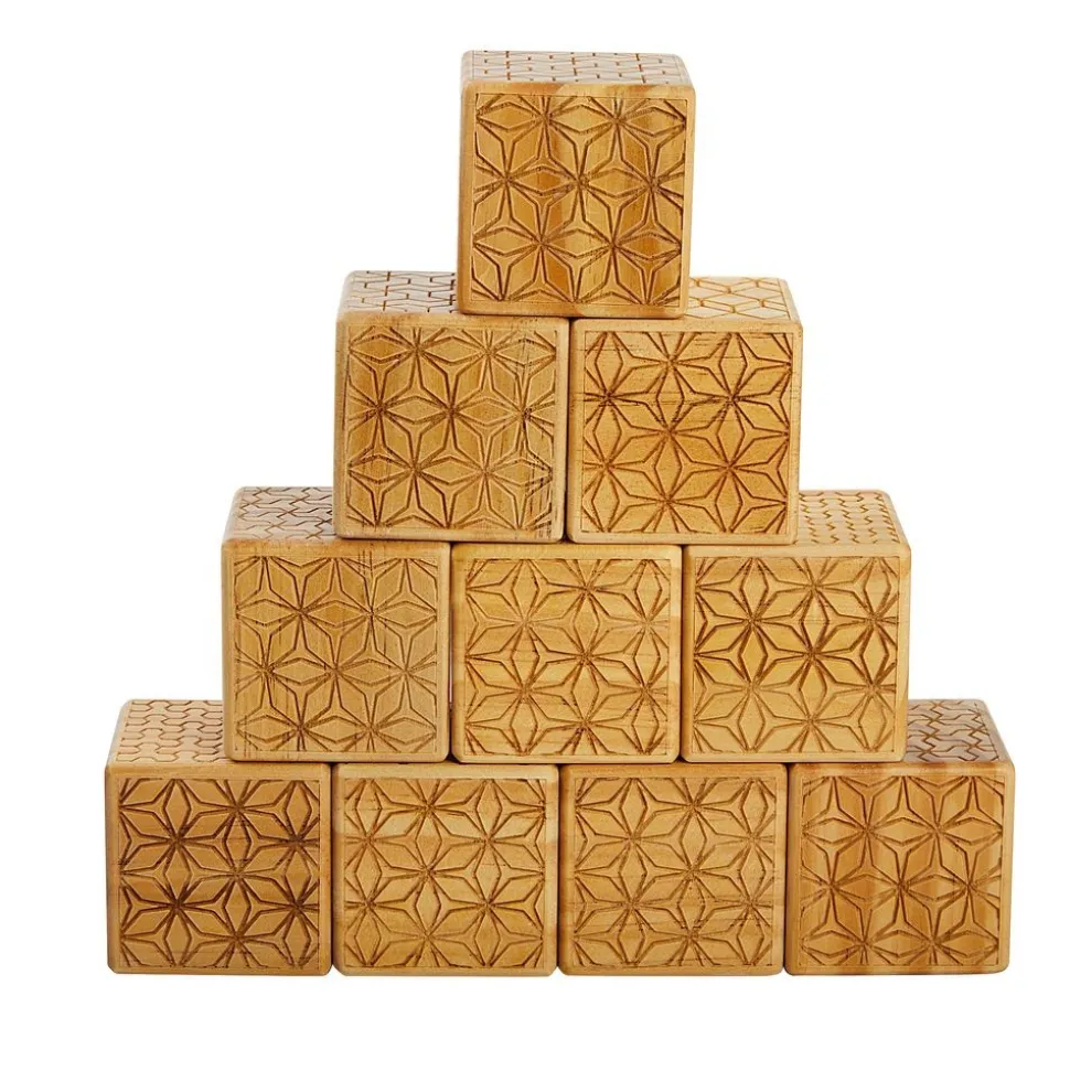 Wooden Pattern Bricks, 10pk