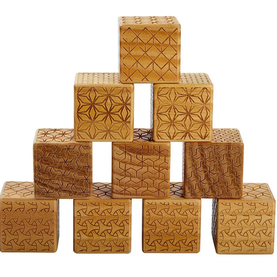 Wooden Pattern Bricks, 10pk