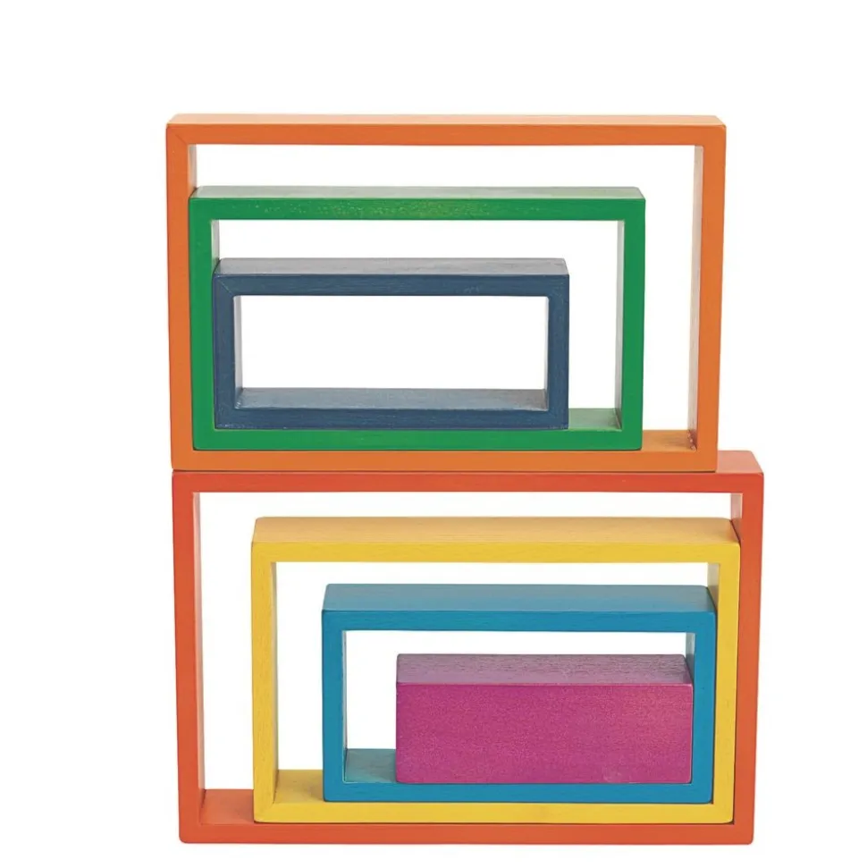 Wooden Rainbow Rectangles