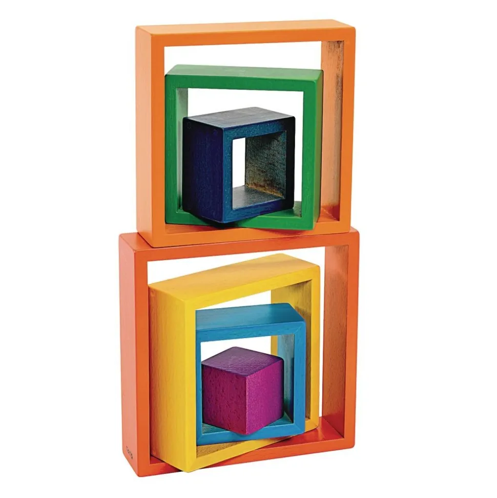 Wooden Rainbow Squares