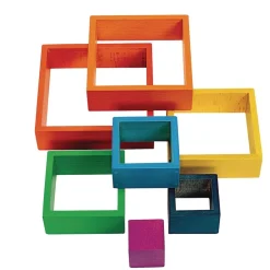 Wooden Rainbow Squares