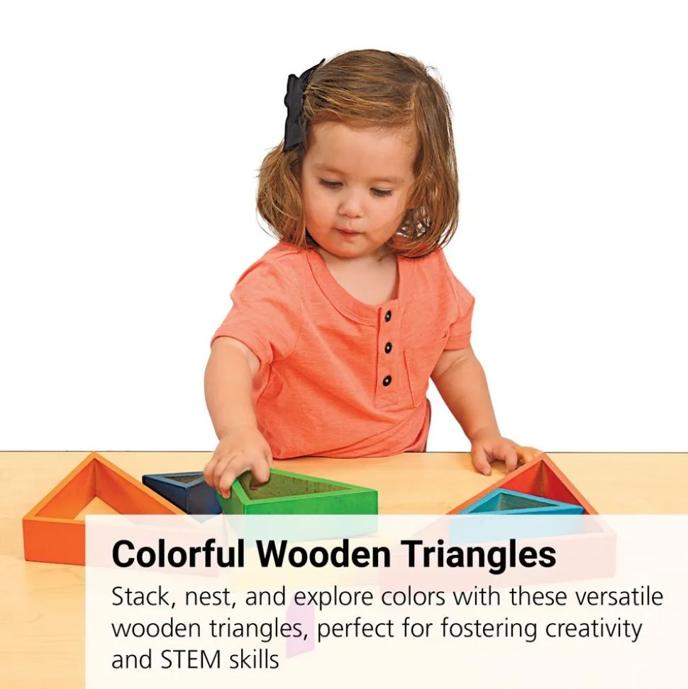 Wooden Rainbow Triangles