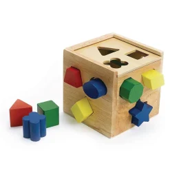 Wooden Shape Sorting Cube - 14 Pieces