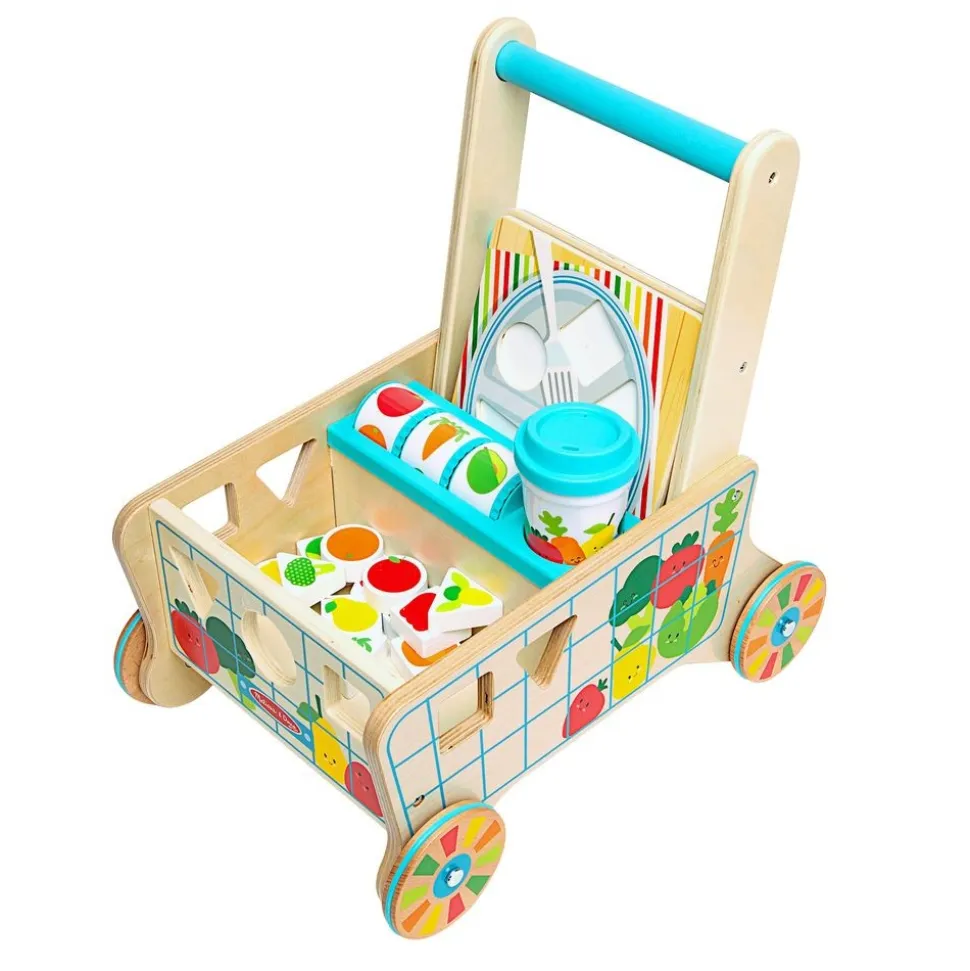 Wooden Shape Sorting Grocery Cart