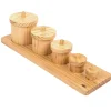 Wooden Toddler Sorting Pots - Set of 5 w/ tray