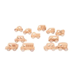 Wooden Vehicles, Set of 12 - Natural