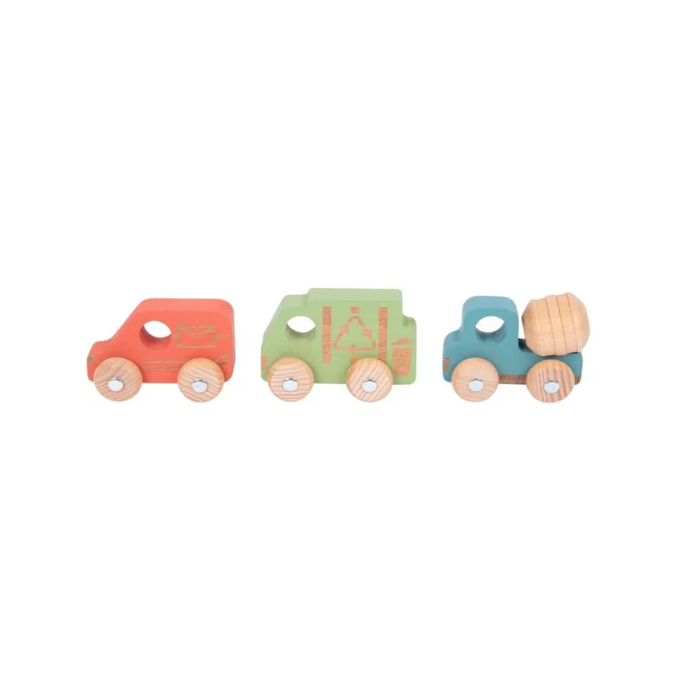Wooden Vehicles, Set of 12 - Rainbow