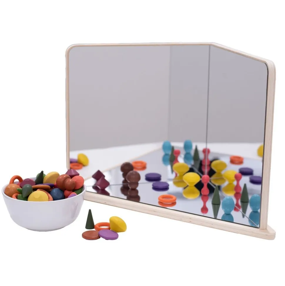Wooden 4-Way Mirror