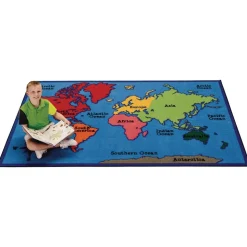 World Map 6' x 9' Rectangle Kids Value PLUS Carpet