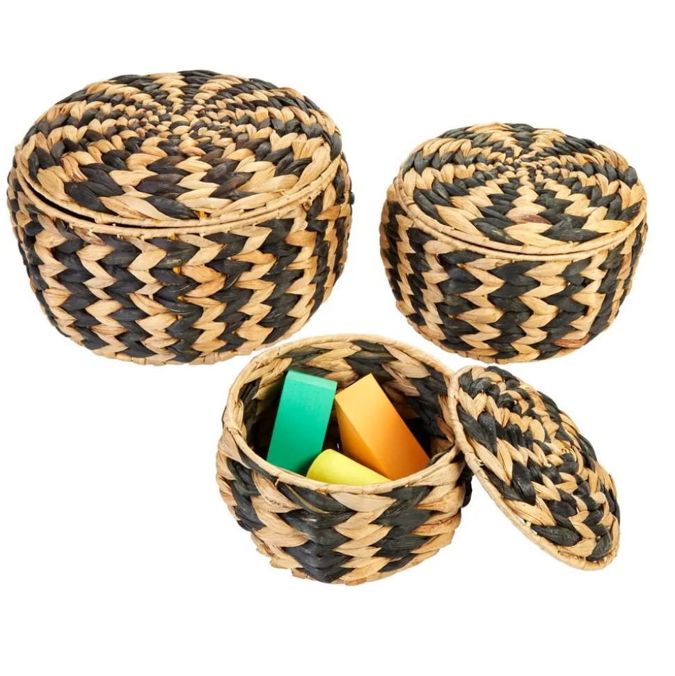 Woven Zebra Pots - Set of 3