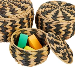 Woven Zebra Pots - Set of 3